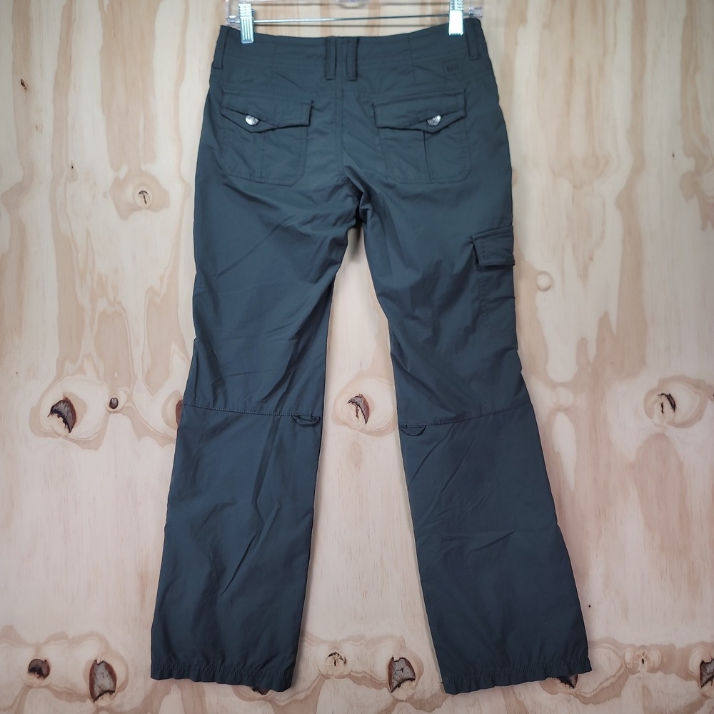 REI Hiking Pants Womens 0 Petite Gray Nylon Cargo Outdoor Draw String Waist Adj - Picture 2 of 16